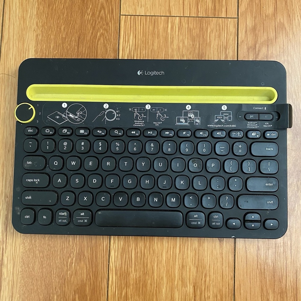 Logitech K480 Bluetooth Wireless Black Mini Multi-Device Keyboard Mac Windows